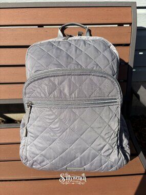 Vera Bradley Tranquil Grey Campus Backpack in Performance Twill